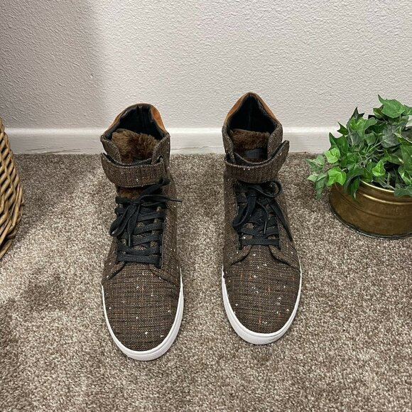 Android Homme Propulsion 1.5 Mens Size 8 Brown Fur Tweed High Top Sneakers Shoe - Picture 2 of 11